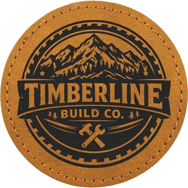 2.5" Round PU Creekside leatherette garment patch.... from ASI 74601 Calico