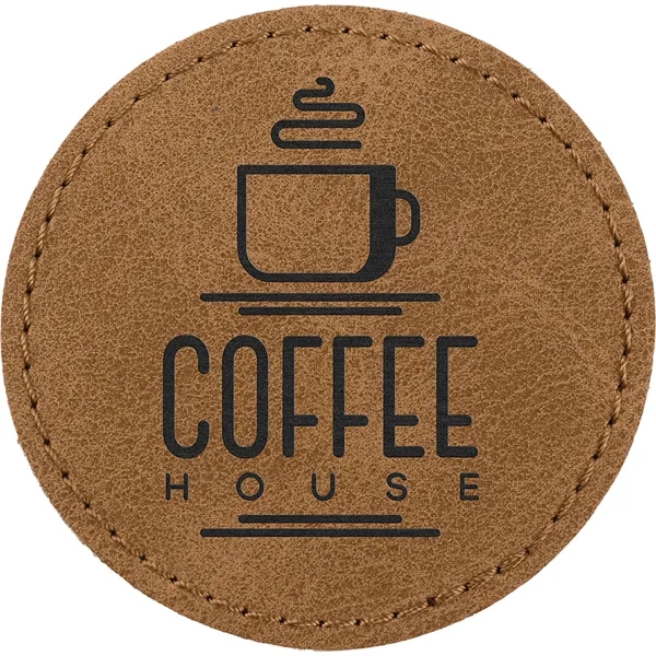 2.5" Round PU Creekside leatherette garment patch.... from ASI 74601 Calico