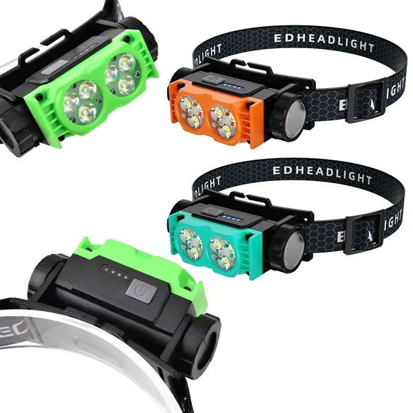 Rechargeable ABS headlamp with led sensor headlight plus laser engraving logo... from ASI 37218 Athena Promo (tm)