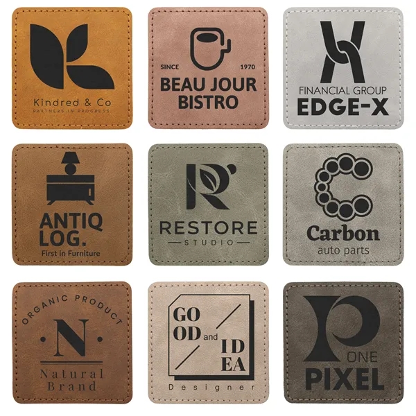 2.5" Square PU Creekside leatherette garment patch.... from ASI 74601 Calico