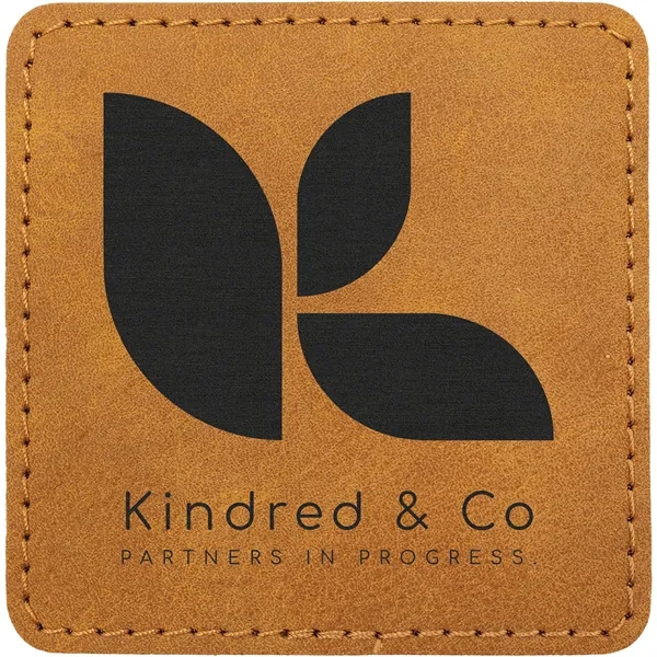 2.5" Square PU Creekside leatherette garment patch.... from ASI 74601 Calico