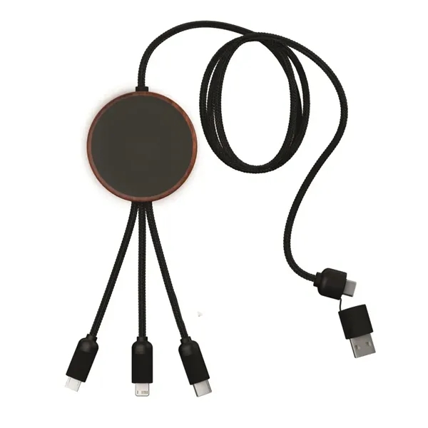 SCX Design™ 5-in-1 Bamboo 5W Wireless Charging Cable... from ASI 40480 Koozie Group