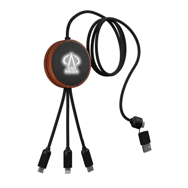 SCX Design™ 5-in-1 Bamboo 5W Wireless Charging Cable... from ASI 40480 Koozie Group