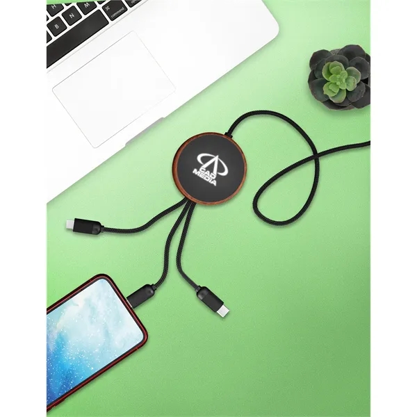 SCX Design™ 5-in-1 Bamboo 5W Wireless Charging Cable... from ASI 40480 Koozie Group