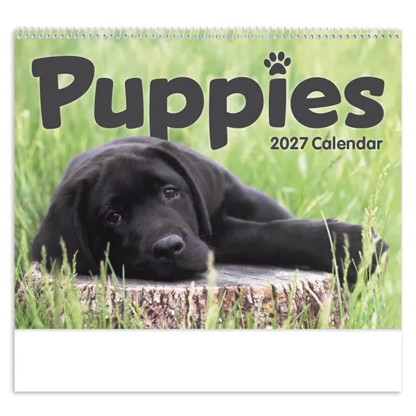 11 x 19 2024 Puppies calendar on 70# glossy paper with... from ASI 40480 Koozie Group / Norwood Triumph Calendar