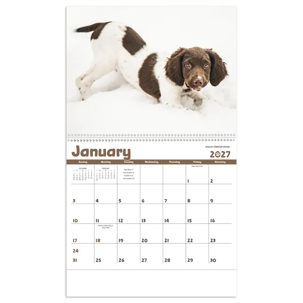 11 x 19 2024 Puppies calendar on 70# glossy paper with... from ASI 40480 Koozie Group / Norwood Triumph Calendar