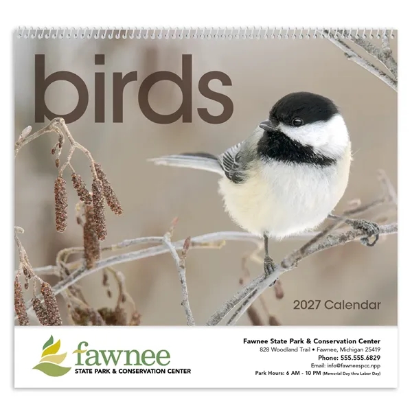 11 x 19 2024 Birds calendar on 70# paper with UV-coated... from ASI 40480 Koozie Group / Norwood Triumph Calendar