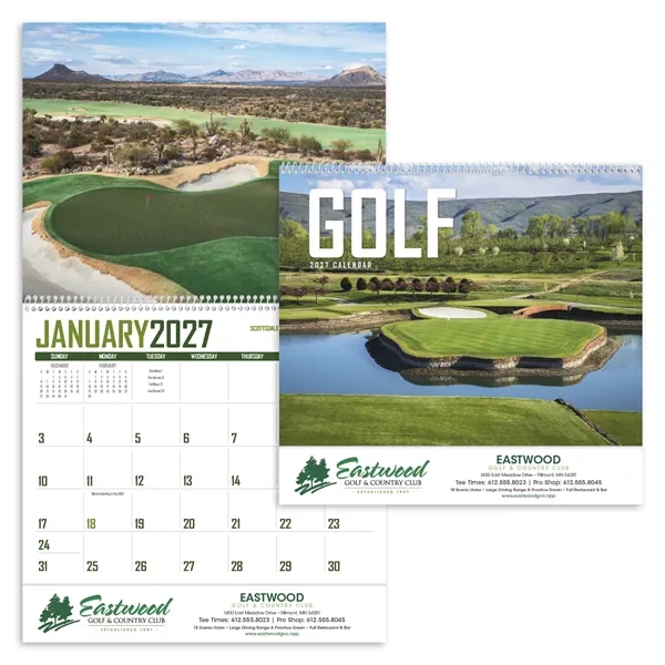11 x 19 2024 Golf wall calendar printed on 70# paper... from ASI 40480 Koozie Group / Norwood Triumph Calendar