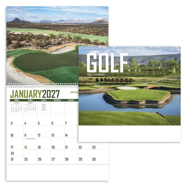 11 x 19 2024 Golf wall calendar printed on 70# paper... from ASI 40480 Koozie Group / Norwood Triumph Calendar