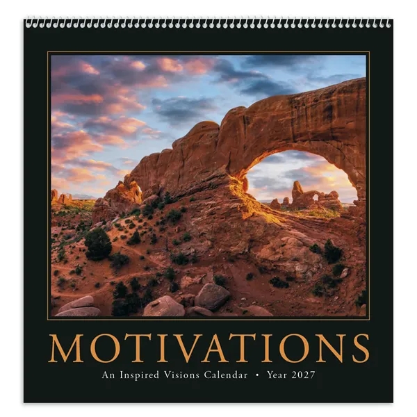 12 x 25 Motivations 2024 wall calendar on 65# glossy paper... from ASI 40480 Koozie Group / Norwood Triumph Calendar