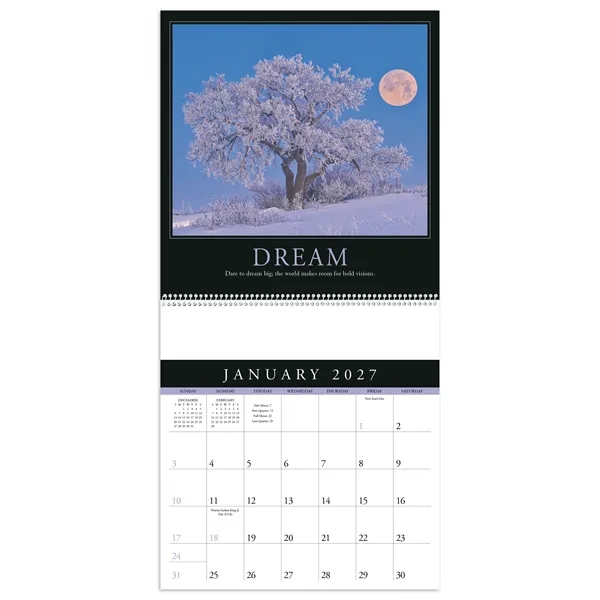 12 x 25 Motivations 2024 wall calendar on 65# glossy paper... from ASI 40480 Koozie Group / Norwood Triumph Calendar