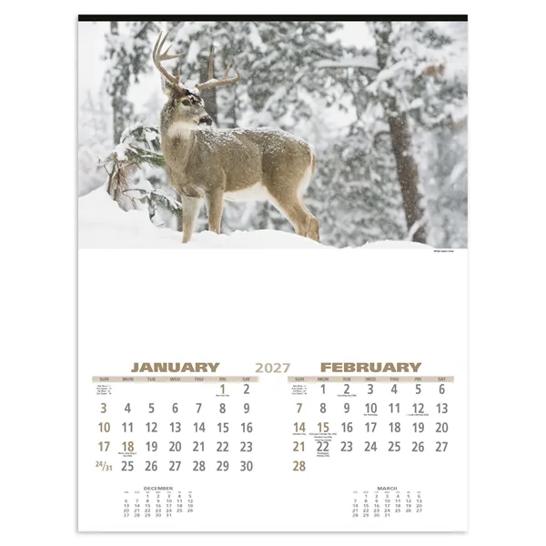 17 x 23 2024 Wildlife Art calendar on 70# matte paper.... from ASI 40480 Koozie Group / Norwood Triumph Calendar