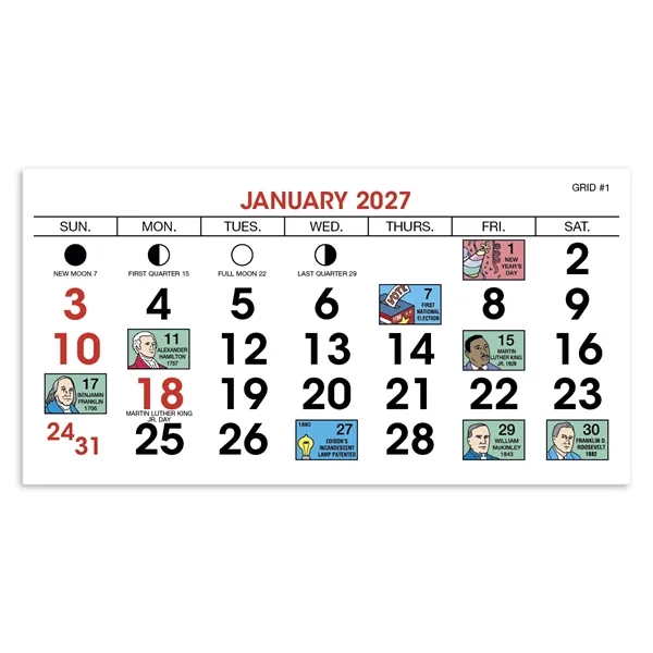 6 x 4 1/2 Legacy 2024 desk calendar printed on 50#... from ASI 40480 Koozie Group / Norwood Triumph Calendar