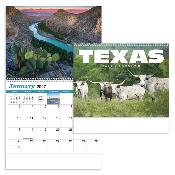 Texas Appointment Calendar - Spiral... from ASI 40480 Koozie Group / HotLine®