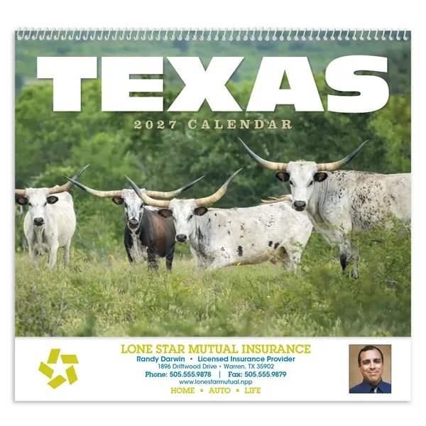 Texas Appointment Calendar - Spiral... from ASI 40480 Koozie Group / HotLine®