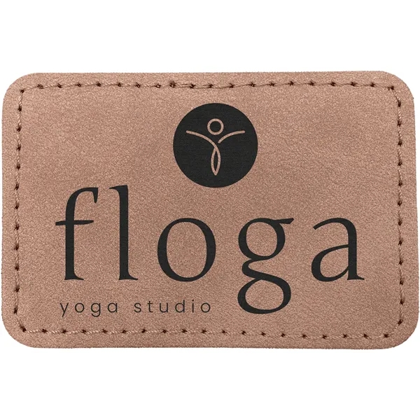 3" x 2" Creekside Rectangle PU leatherette garment patch.... from ASI 74601 Calico