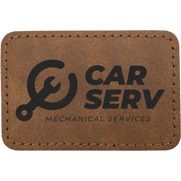 3" x 2" Creekside Rectangle PU leatherette garment patch.... from ASI 74601 Calico