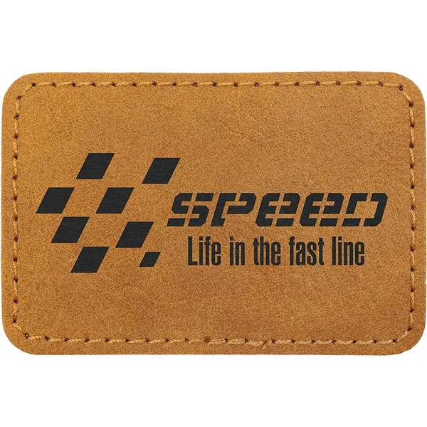 3" x 2" Creekside Rectangle PU leatherette garment patch.... from ASI 74601 Calico