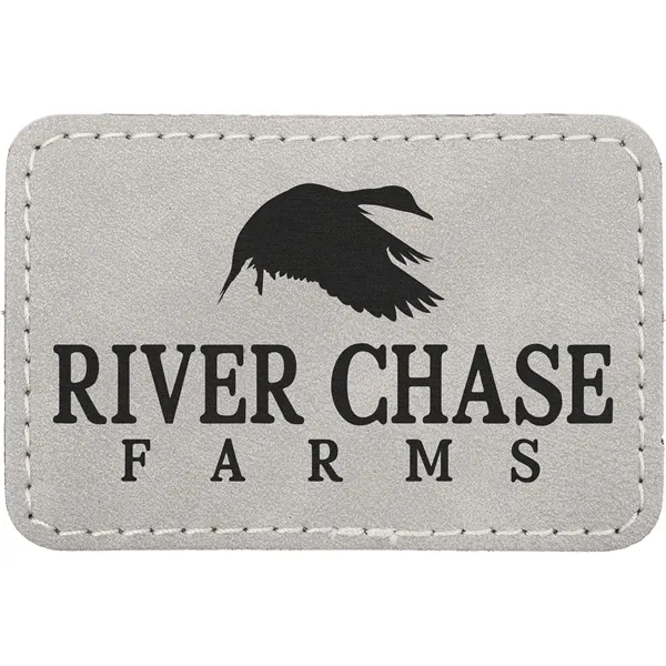 3" x 2" Creekside Rectangle PU leatherette garment patch.... from ASI 74601 Calico