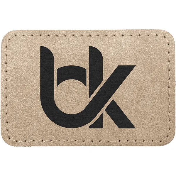 3" x 2" Creekside Rectangle PU leatherette garment patch.... from ASI 74601 Calico