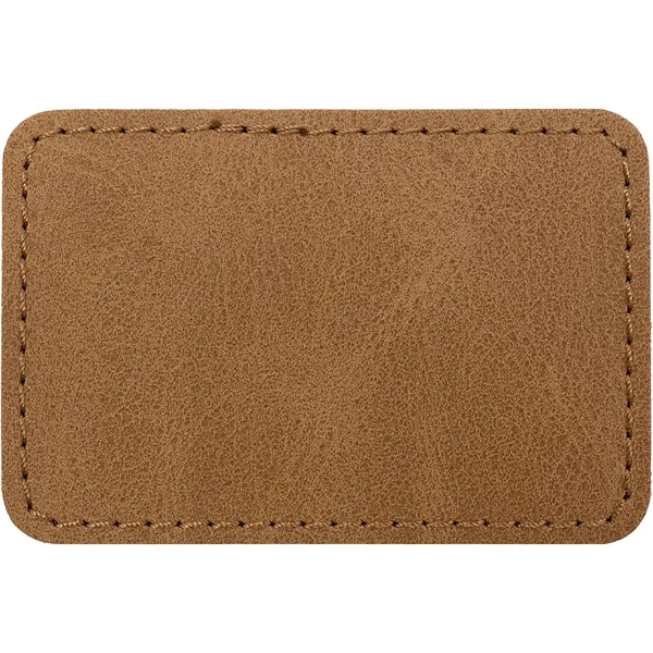 3" x 2" Creekside Rectangle PU leatherette garment patch.... from ASI 74601 Calico