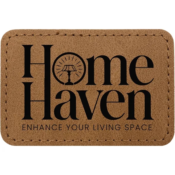 3" x 2" Creekside Rectangle PU leatherette garment patch.... from ASI 74601 Calico