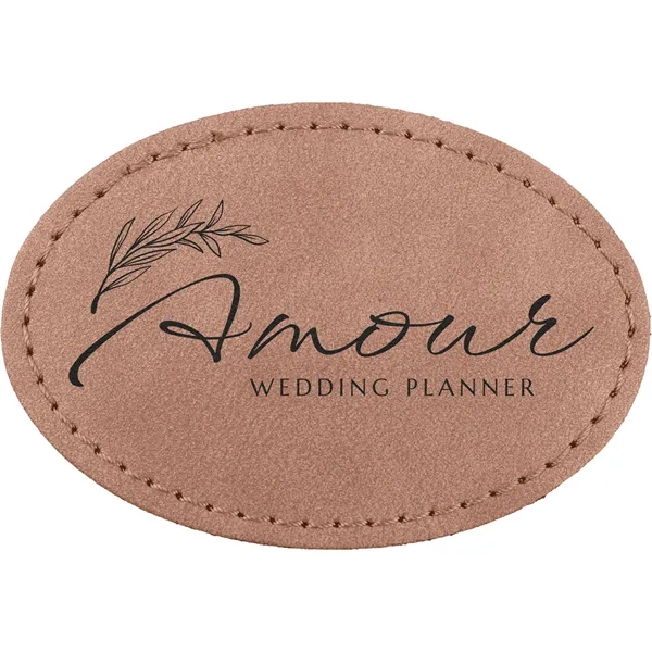 3" x 2" Creekside Oval PU leatherette garment patch.... from ASI 74601 Calico