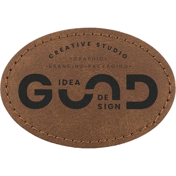 3" x 2" Creekside Oval PU leatherette garment patch.... from ASI 74601 Calico