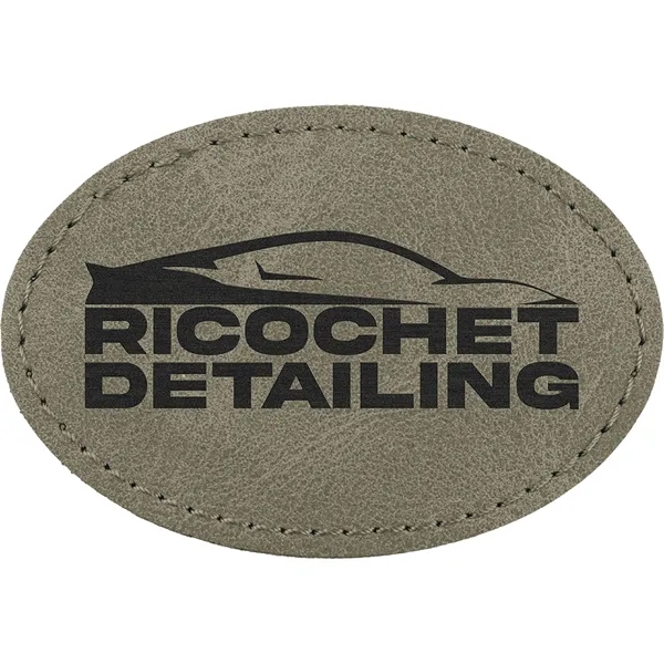 3" x 2" Creekside Oval PU leatherette garment patch.... from ASI 74601 Calico