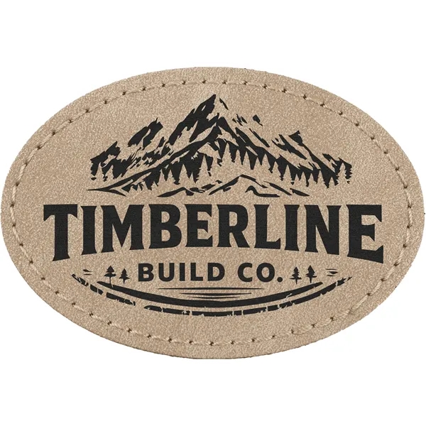 3" x 2" Creekside Oval PU leatherette garment patch.... from ASI 74601 Calico