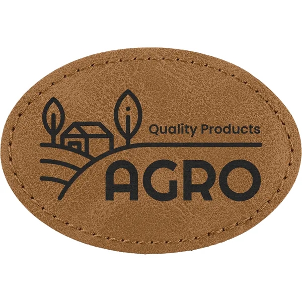 3" x 2" Creekside Oval PU leatherette garment patch.... from ASI 74601 Calico