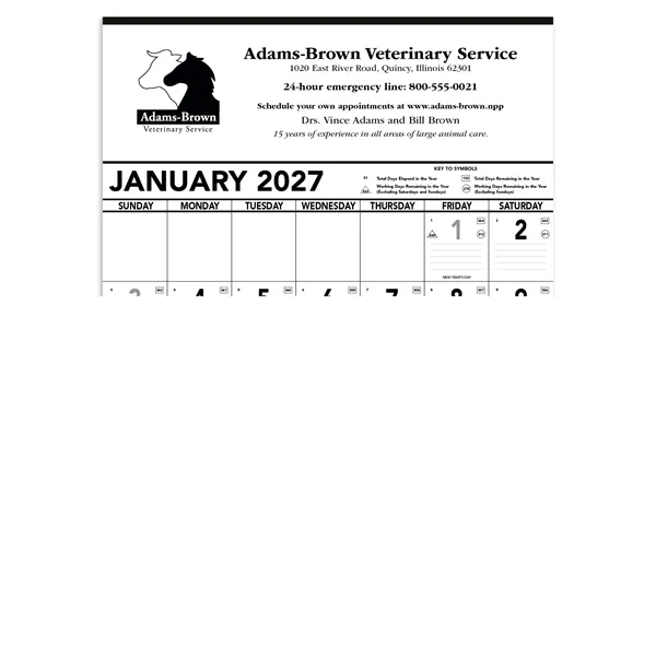Triumph® Calendars Black & White Contractor Memo... from ASI 40480 Koozie Group / Norwood Triumph Calendar
