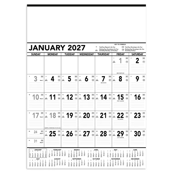 Triumph® Calendars Black & White Contractor Memo... from ASI 40480 Koozie Group / Norwood Triumph Calendar