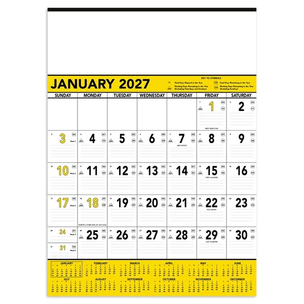 Triumph® Calendars Yellow & Black Contractor Memo... from ASI 40480 Koozie Group / Norwood Triumph Calendar