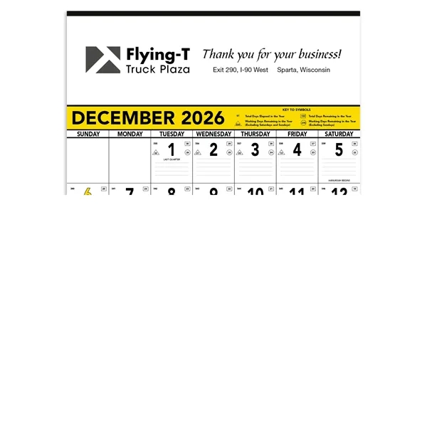 Triumph® Calendars Yellow & Black Contractor Memo... from ASI 40480 Koozie Group / Norwood Triumph Calendar