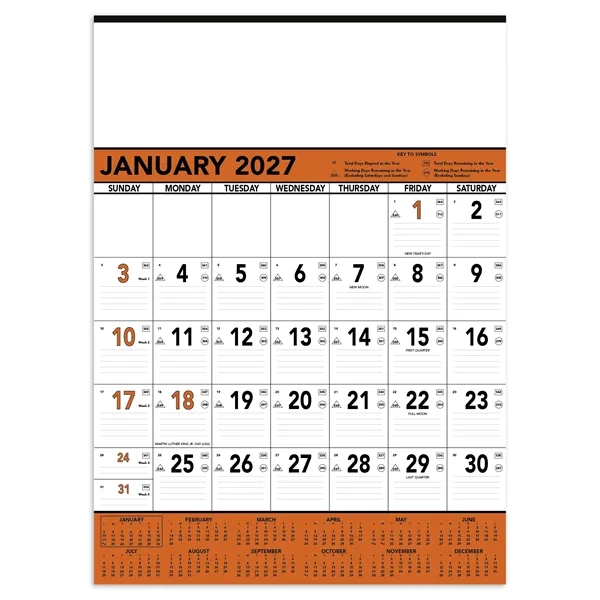 Triumph® Calendars Orange & Black Contractor Memo... from ASI 40480 Koozie Group / Norwood Triumph Calendar