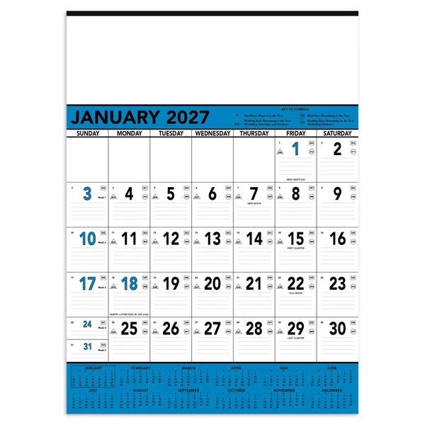 Triumph® Calendars Blue & Black Contractor Memo... from ASI 40480 Koozie Group / Norwood Triumph Calendar