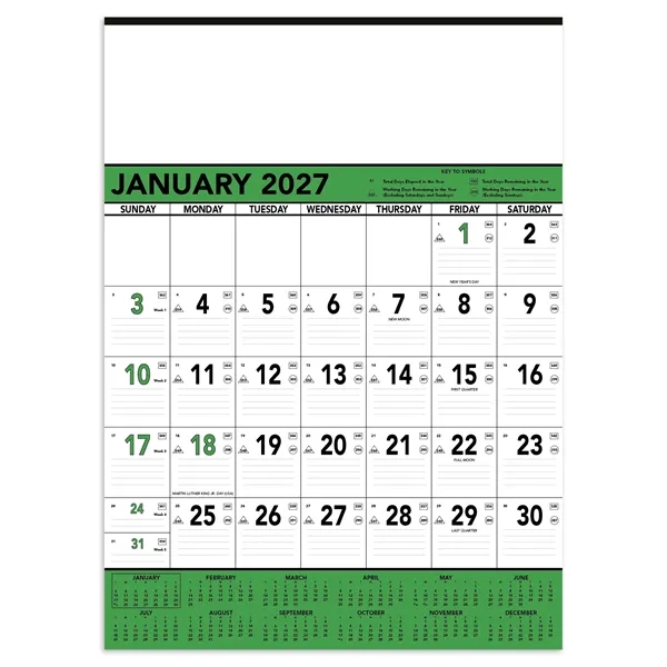Triumph® Calendars Green & Black Contractor Memo... from ASI 40480 Koozie Group / Norwood Triumph Calendar