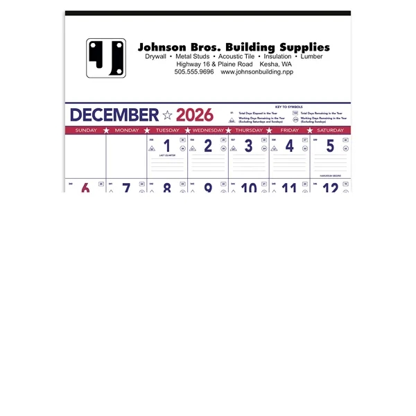 Triumph® Calendars Patriotic Contractor Memo... from ASI 40480 Koozie Group / Norwood Triumph Calendar