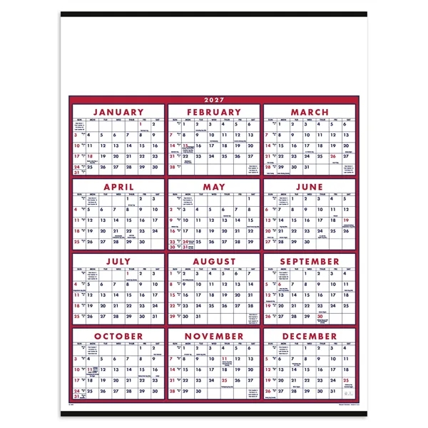 22 x 29 Span-A-Year 2024 calendar on 80# matte paper stock.... from ASI 40480 Koozie Group / Norwood Triumph Calendar