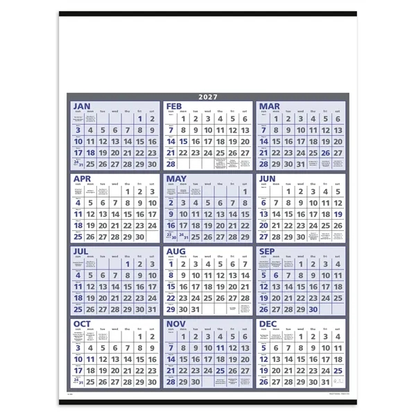 2024 Span-A-Year 22 x 29 wall calendar with blue and gray... from ASI 40480 Koozie Group / Norwood Triumph Calendar