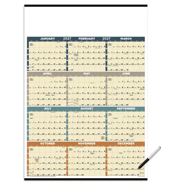 Time Management Span-A-Year (Laminated w/Marker)... from ASI 40480 Koozie Group / Norwood Triumph Calendar