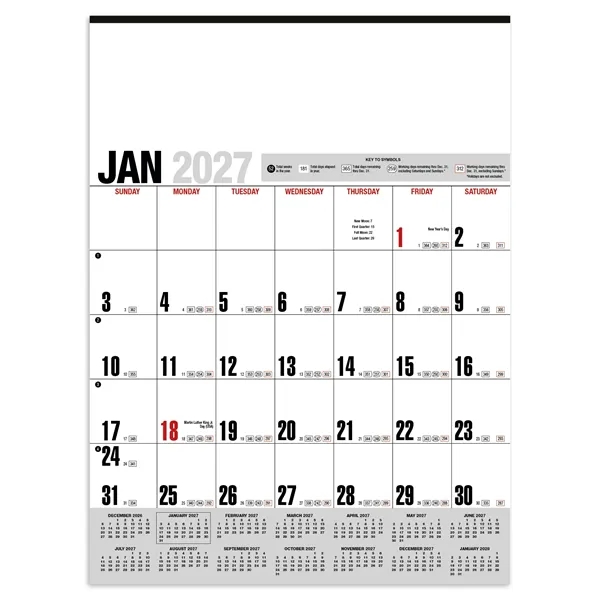 Yearly Record® Gray with Red Calendar... from ASI 40480 Koozie Group / HotLine®