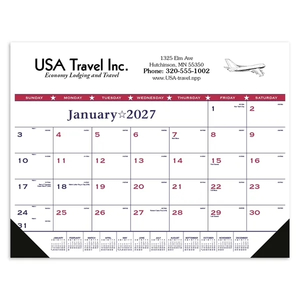 Patriotic Desk Pad with Vinyl Corners... from ASI 40480 Koozie Group / Norwood Triumph Calendar