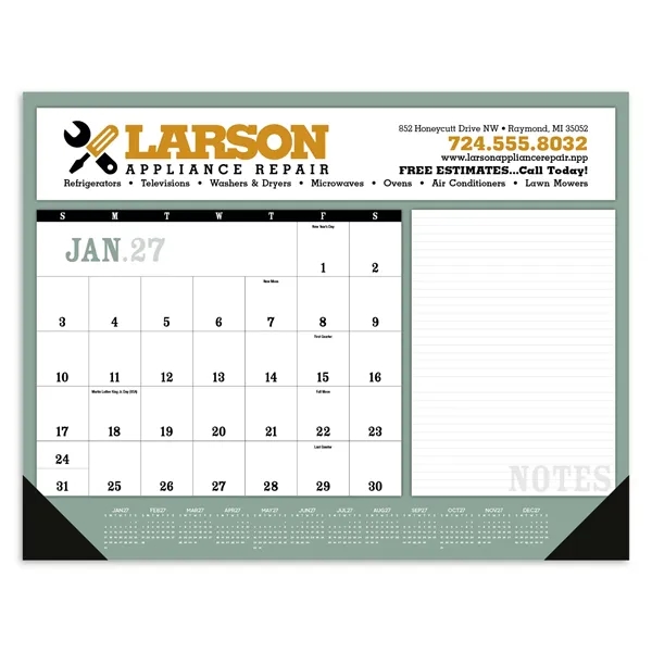 Notes Desk Pad with Vinyl Corners... from ASI 40480 Koozie Group / Norwood Triumph Calendar
