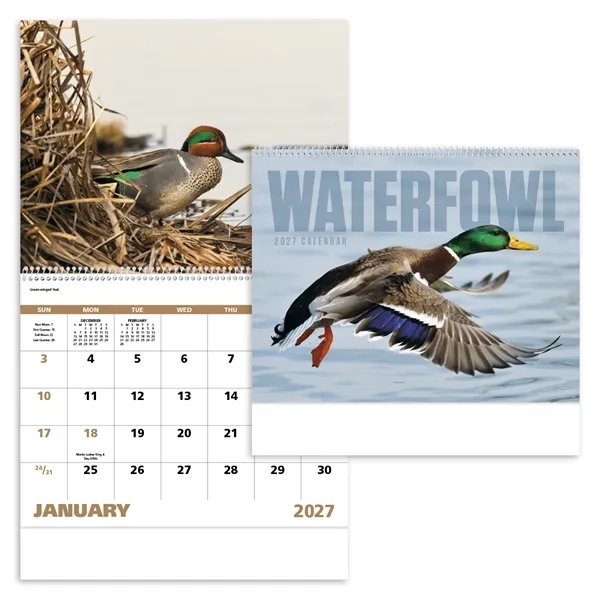 11 x 19 2024 Waterfowl 13-month spiral bound calendar on 60#... from ASI 40480 Koozie Group / Norwood Triumph Calendar