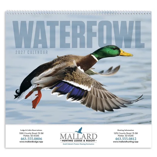 11 x 19 2024 Waterfowl 13-month spiral bound calendar on 60#... from ASI 40480 Koozie Group / Norwood Triumph Calendar