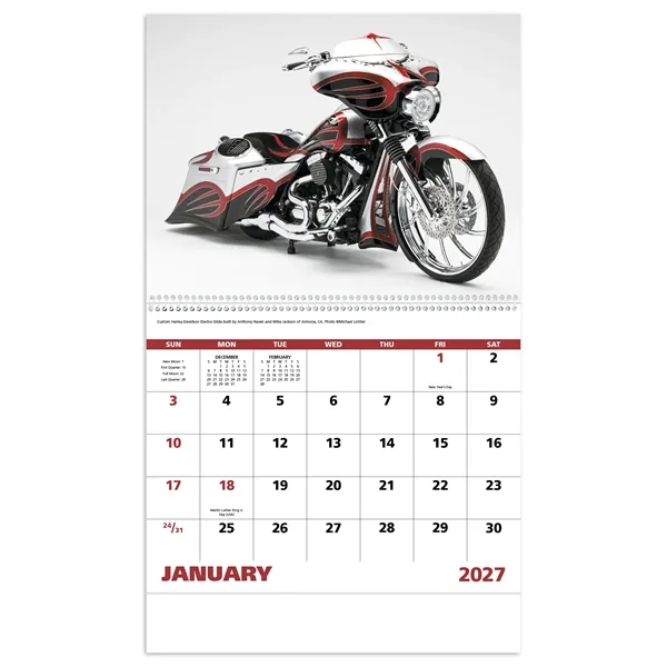 11 x 19 2024 Motorcycles calendar on #60 glossy paper with... from ASI 40480 Koozie Group / Norwood Triumph Calendar