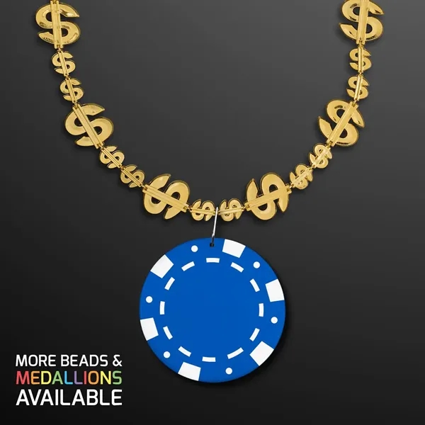Shiny Gold Dollar Necklace with Vegas Sign Medallion; Imprinted Pricing... from ASI 34194 ALightPromos