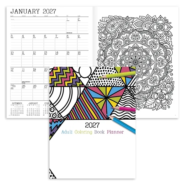 Adult Coloring Book Planner... from ASI 40480 Koozie Group / Norwood Triumph Calendar